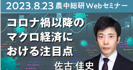 2023年8月23日農中総研Webセミナー「コロナ禍以降のマクロ経済における注目点～マクロ経済レジームと債務の安定性について～」