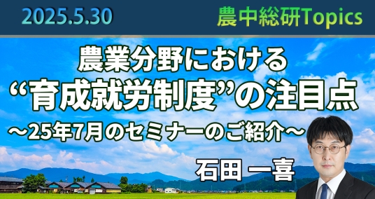 2025年5月30日「農業分野における “育成就労制度”の注目点　～25年7月のセミナーのご紹介～」