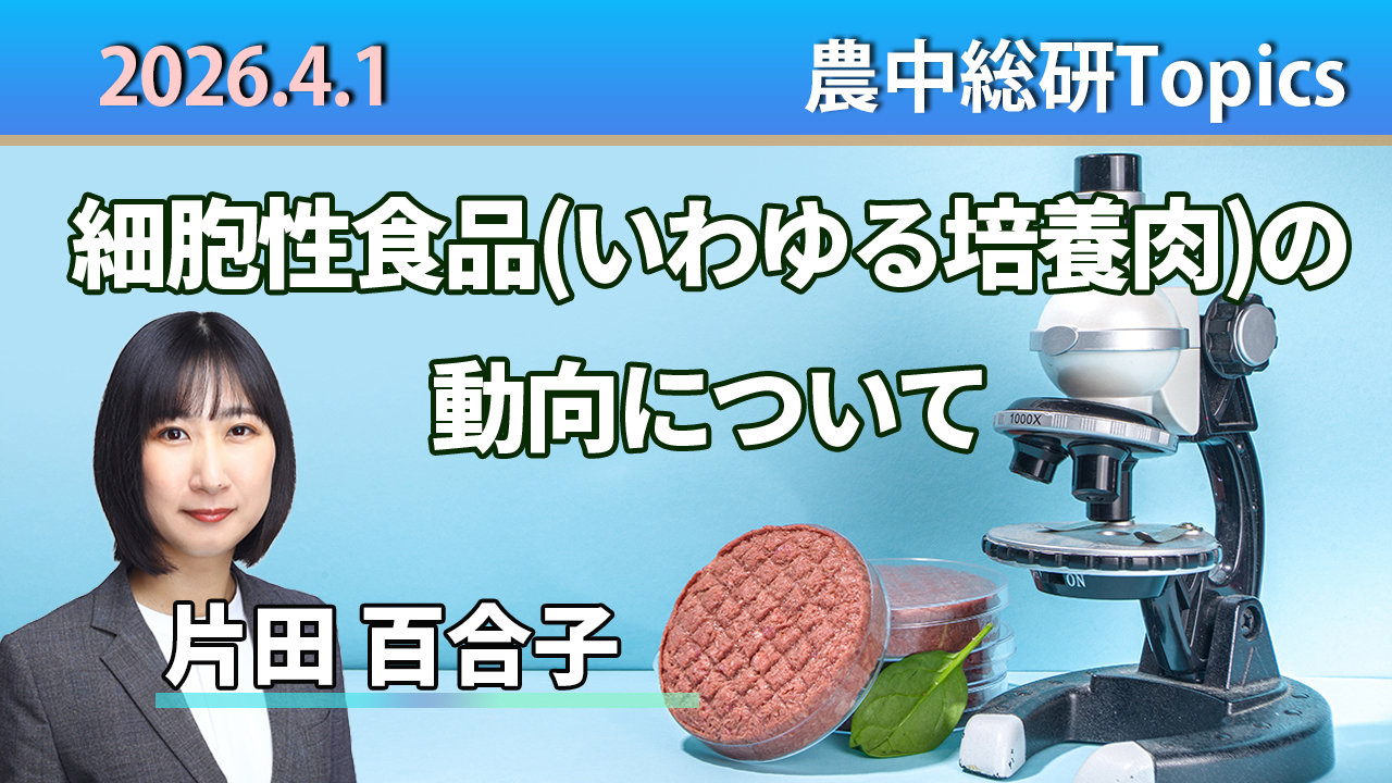4月1日
動画配信のお知らせ『細胞性食品（いわゆる培養肉）の動向について』（農中総研YouTubeチャンネル）