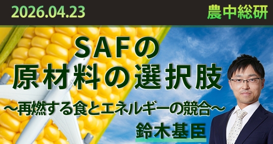 2026年4月23日「SAFの原材料の選択肢 ～再燃する食とエネルギーの競合～」
